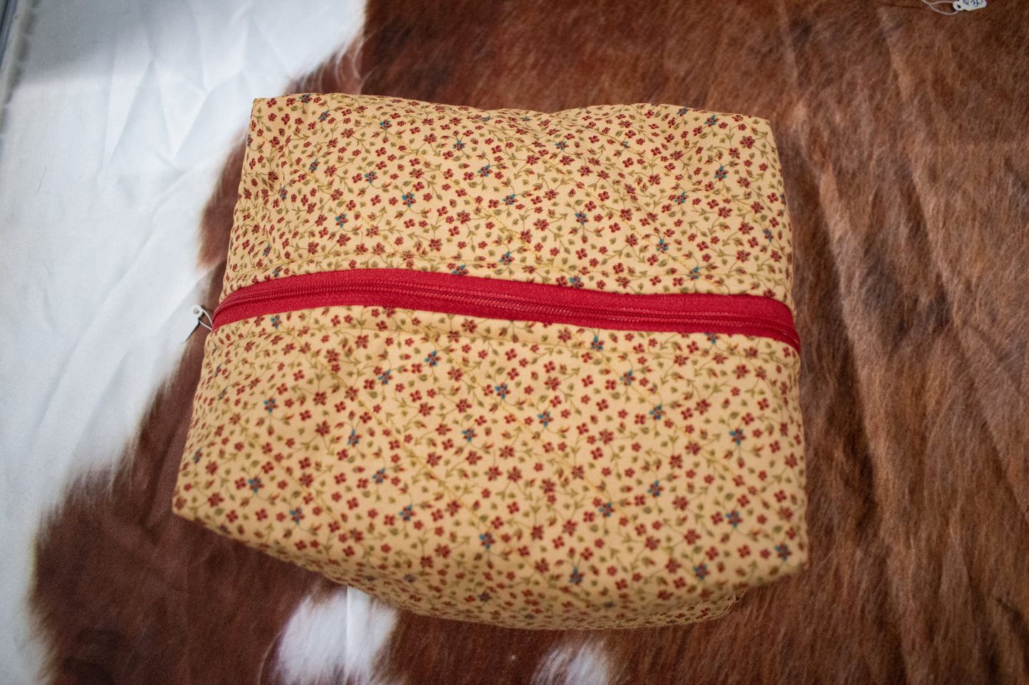Red Floral Makeup Bag