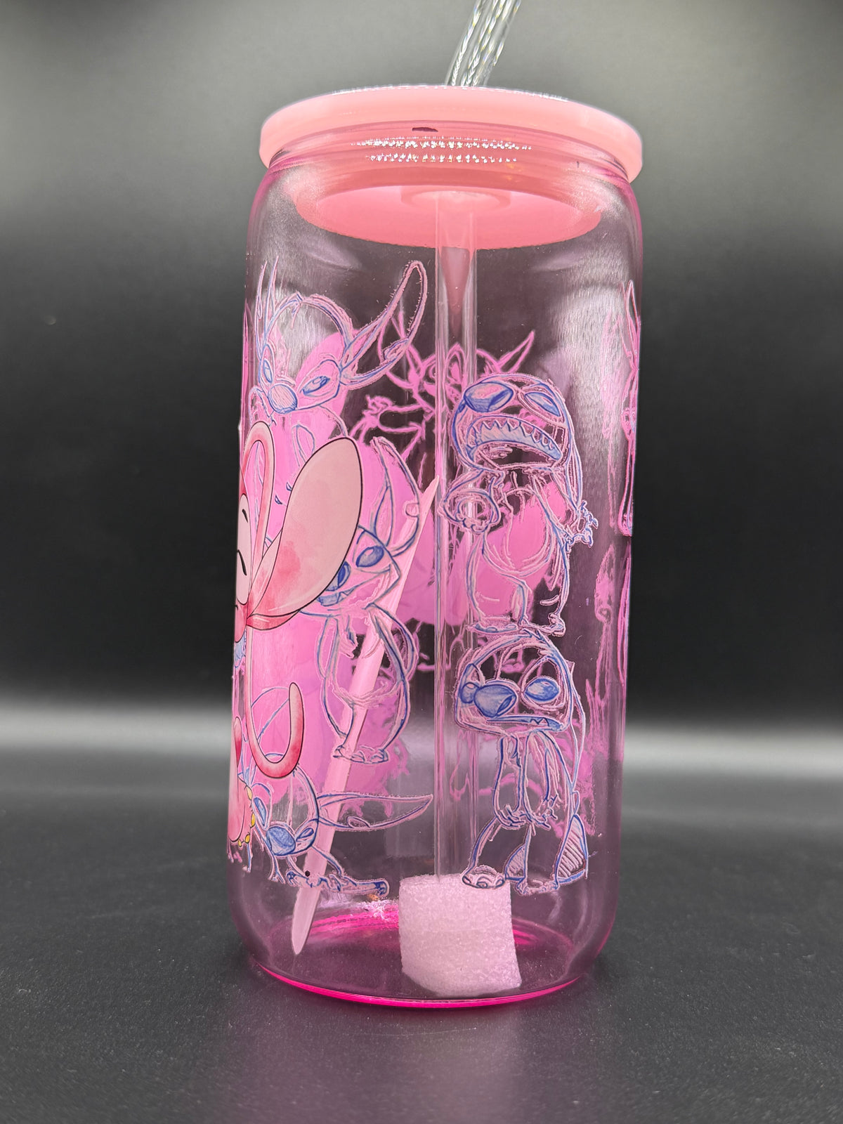 16 oz Pink Stitch Love