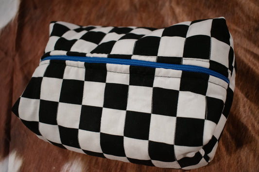 Checkered Makeup Bag