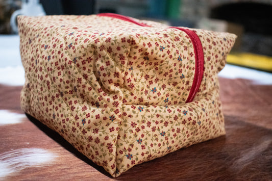 Red Floral Makeup Bag