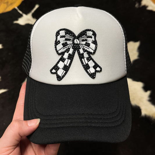 Rhinestone Checkered Bow