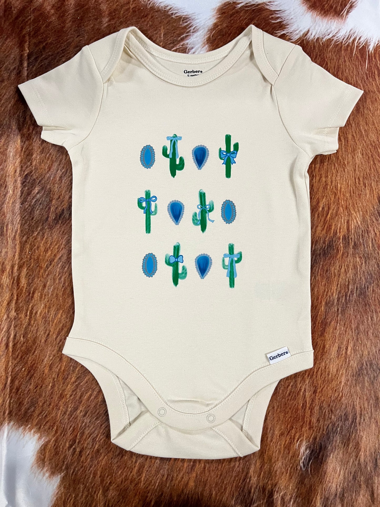 Turquoise and Cactus Short Sleeve