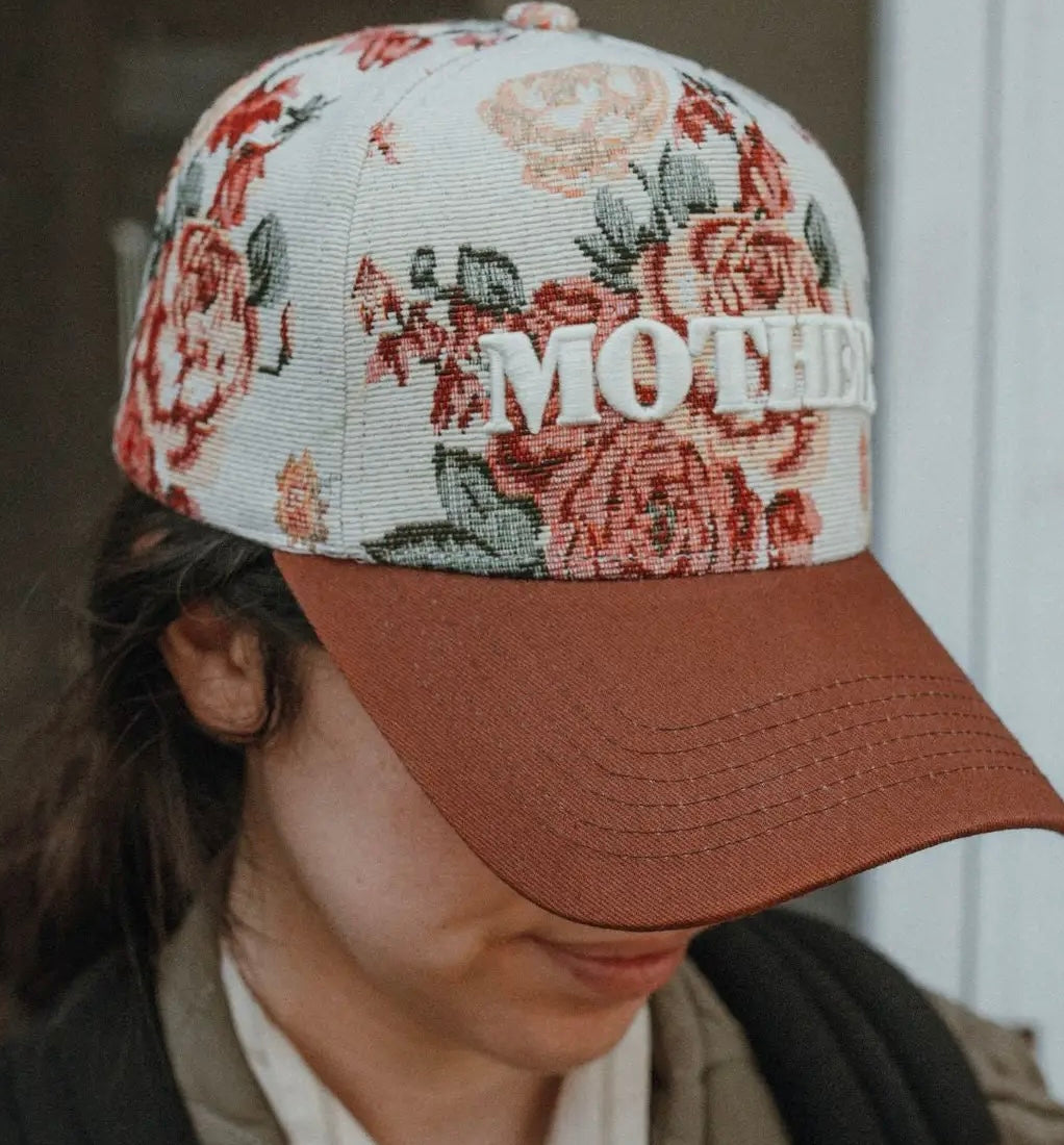 Floral Tapestry Mother Trucker Hat – Rank D Boutique display picture 2