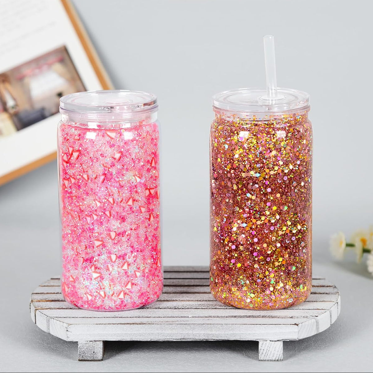 16 & 20 oz Acrylic Snow Globe Cup