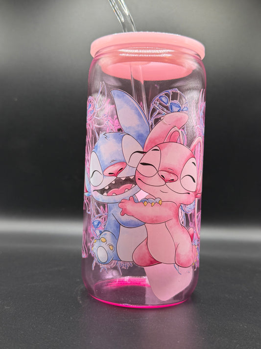 16 oz Pink Stitch Love