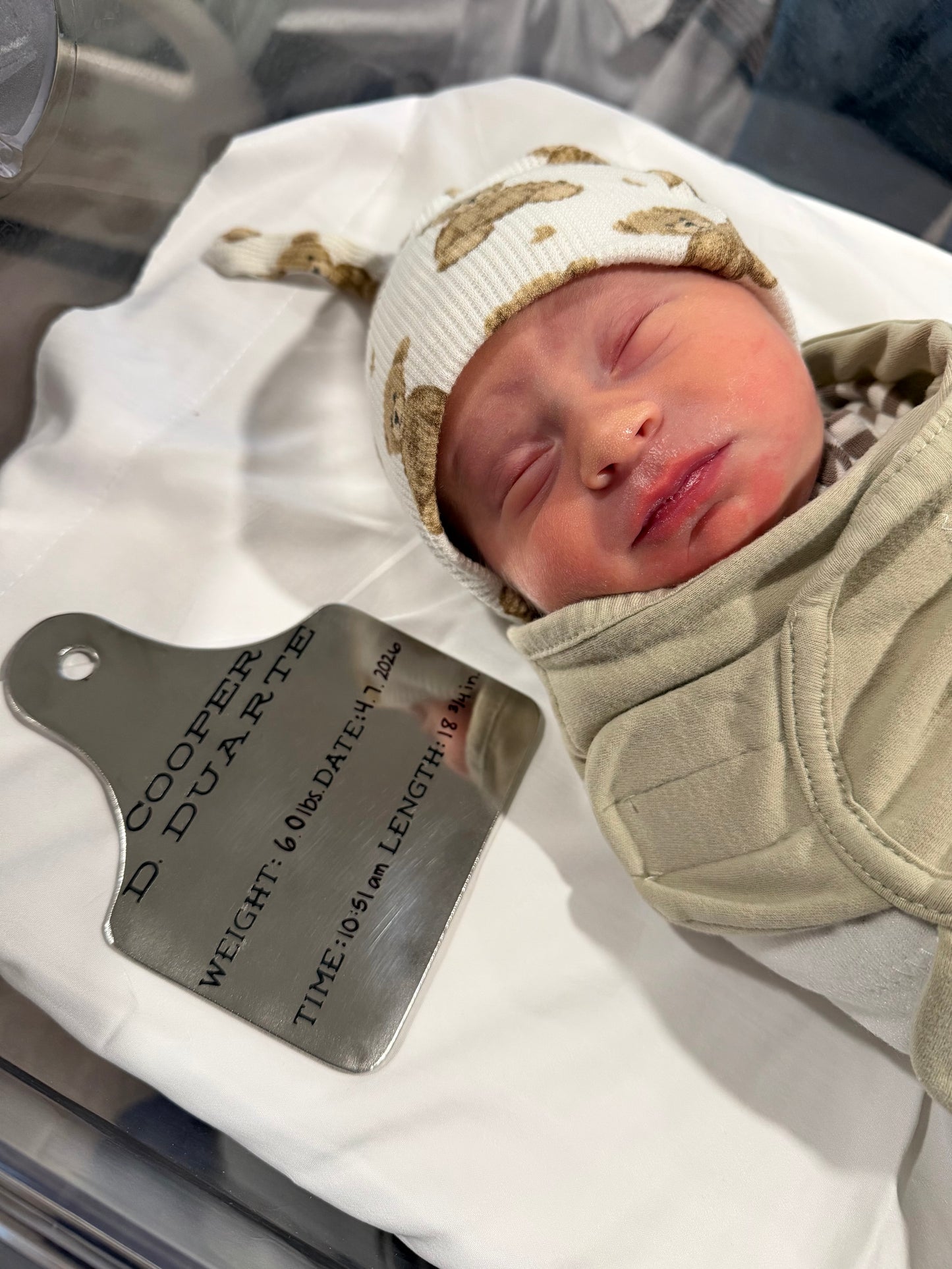 Ear Tag Baby Announcement