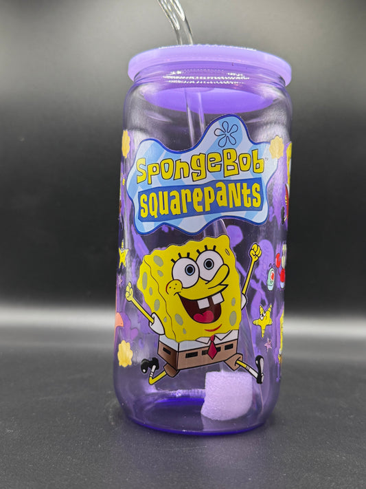 16 oz Purple SpongeBob