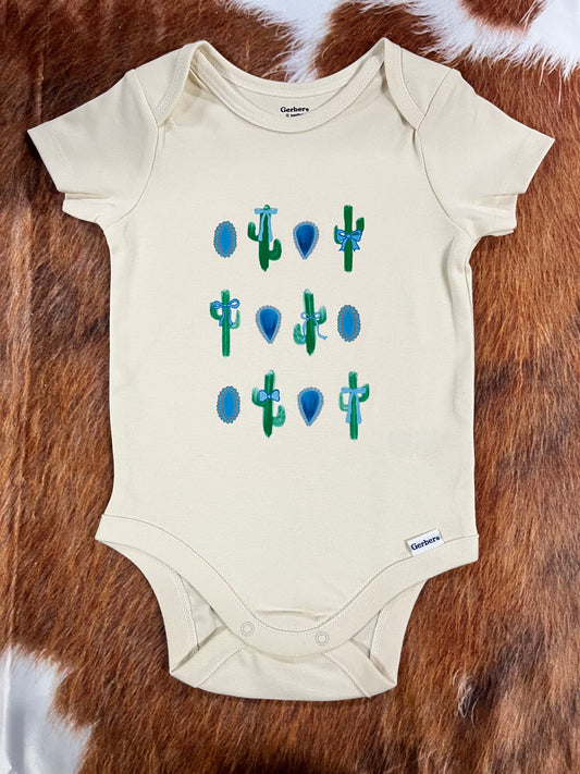 Turquoise and Cactus Short Sleeve