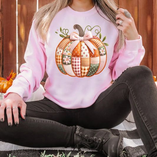 Faux Embroidery Pumpkin