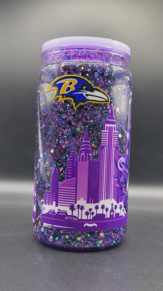 16 oz Glitter Ravens